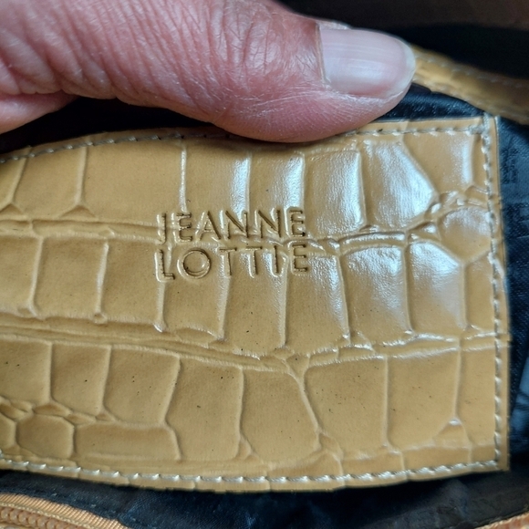 Jeanne Lottie 3-Tone Synthetic Alligator Embossed Satchel Bag - Picture 9 of 16